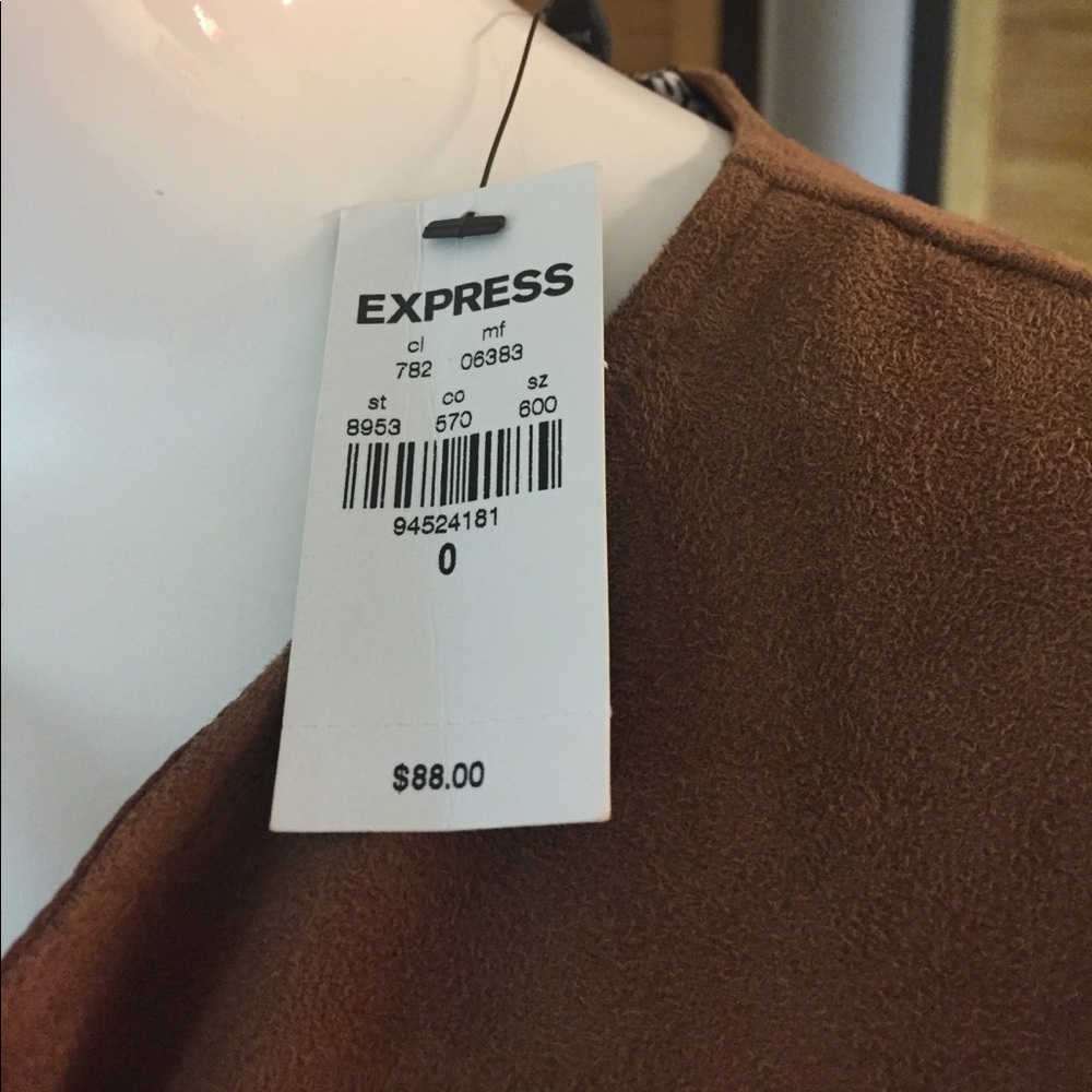 Express Brown Suede-Look Lace-Up Midi Dress - Picture 5 of 6